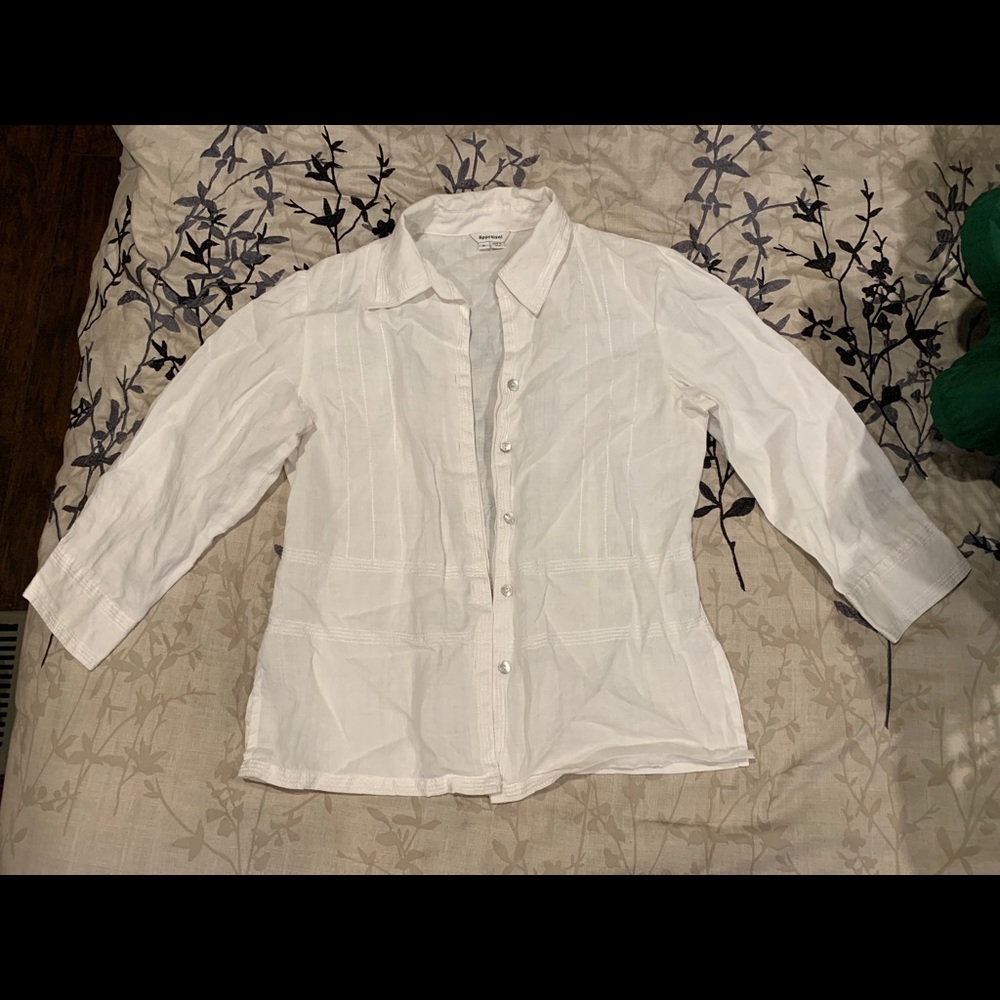 White Button Up & Red Long Sleeve